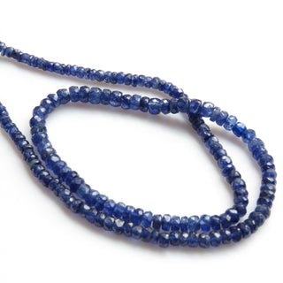 Blue Sapphire Faceted Rondelle Beads Necklace, 3-5mm Natural Glass Filled Blue Sapphire 6 Strand Multi Strand Sapphire Necklace, GDS1350