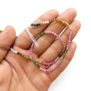 3mm Natural Multi Tourmaline Faceted Rondelle Beads, Pink Tourmaline/Green Tourmaline Beads, 12 Inch Strand, Sold As 1/5/25 Strands, GDS1449