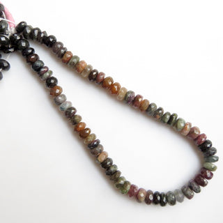 Multi Tourmaline 9mm Faceted Rondelles Beads, Pink Tourmaline beads, Green Tourmaline Beads, Blue Tourmaline Bead, 13 Inch Strand, GDS1359