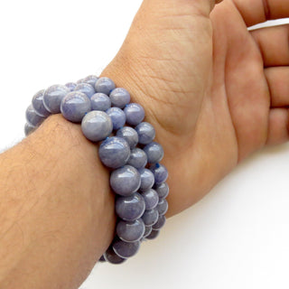 1 Piece Natural Tanzanite Bracelet, Tanzanite Chakra/Yoga Jewelry Bracelet, 8mm/9mm/11mm Tanzanite Round Bead Bracelet, GDS1361