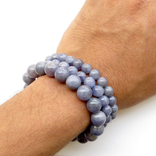 1 Piece Natural Tanzanite Bracelet, Tanzanite Chakra/Yoga Jewelry Bracelet, 8mm/9mm/11mm Tanzanite Round Bead Bracelet, GDS1361