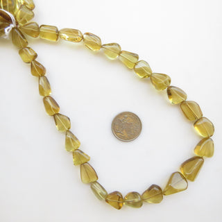 Yellow Quartz Tumble Beads, Yellow Lemon Quartz Smooth Tumbles, Natural Yellow Quartz Beads, 13mm To 20mm Beads, Sold As 15"/7.5", GDS1372