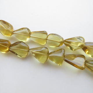 Yellow Quartz Tumble Beads, Yellow Lemon Quartz Smooth Tumbles, Natural Yellow Quartz Beads, 13mm To 20mm Beads, Sold As 15"/7.5", GDS1372