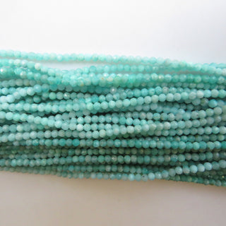 10 Strands Wholesale 3mm Natural Amazonite Faceted Round Rondelles Beads, Faceted Amazonite Round Beads, 12 Inch Strand, GDS1487