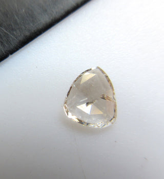 0.21CTW/5.2mm Clear Light Brown Pear Shape Diamond Rose Cut Loose Cabochon, Flat Back Double Cut Pear Shape Rose Cut Diamond Loose, DDS615/6