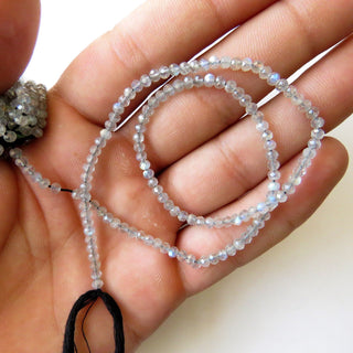3mm Natural Labradorite Faceted Rondelles Beads, Labradorite Beads, 12 Inch Strand, Sold As 1 Strand/10 Strands, GDS1496