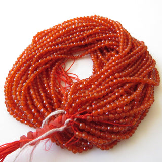 10 Strands Wholesale 3mm Natural Red Onyx Faceted Round Rondelles Beads, 3mm Faceted Red Onyx Round Beads, 12 Inch Strand, GDS1503