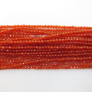 3mm Natural Red Onyx Faceted Round Rondelles Beads, 3mm Faceted Red Onyx Round Beads, 12 Inch Strand, GDS1502
