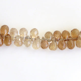 Imperial Copper Topaz Faceted Teardrop Briolette Beads, Natural Brown Topaz 6mm Loose Briolettes, Sold As 8 Inch/4 Inch Strand, GDS1382