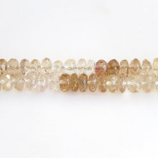 Imperial Copper Topaz Faceted Rondelle Beads, 6.5mm Brown Natural Imperial Topaz Rondelles, Sold As 8 Inch/4 Inch Strand, GDS1384