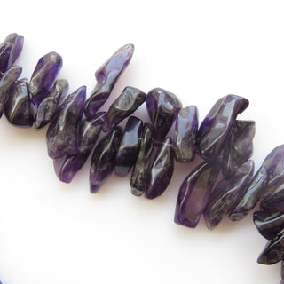 Raw Purple Amethyst Polished Stick Bead, Natural Rough Amethyst Stick Beads, 11-23mm/14-30mm Beads, 16 Inch/18 Inch Strand, GDS1388