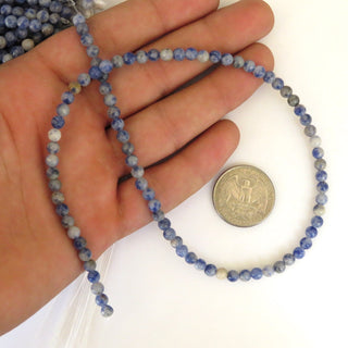 5mm Natural Sodalite Smooth Round Beads, Wholesale Sodalite Beads, 15 Inch Strand, Sold As 1 Strand/10 Strand, GDS1509