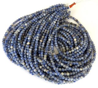 5mm Natural Sodalite Smooth Round Beads, Wholesale Sodalite Beads, 15 Inch Strand, Sold As 1 Strand/10 Strand, GDS1509