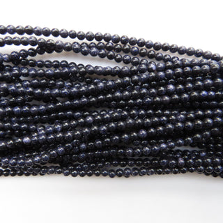 4mm Purple Blue Sunstone Smooth Round Beads, 4mm Sunstone Round Beads, 15 Inch Strand, GDS1510