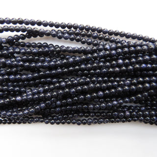10 Strands Wholesale 4mm Purple Blue Sunstone Smooth Round Beads, 4mm Sunstone Round Beads, 15 Inch Strand, GDS1511