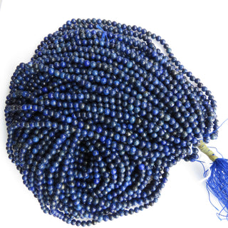 Lapis Lazuli Smooth Round Beads, 4mm Lapis Lazuli Beads, 13 Inch Strand, Sold As 1 Strand/10 Strand, GDS1512