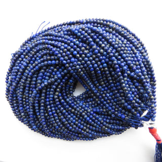 10 Strands Wholesale 3mm Lapis Lazuli Smooth Round Beads, 3mm Lapis Lazuli Round Beads, 15 Inch Strand, GDS1515