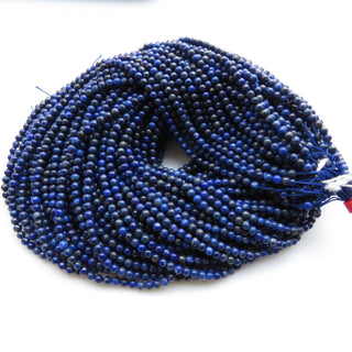 10 Strands Wholesale 3mm Lapis Lazuli Smooth Round Beads, 3mm Lapis Lazuli Round Beads, 15 Inch Strand, GDS1515