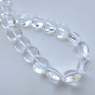 10mm Crystal Quartz Smooth Heart Beads, Natural Clear Quartz Rock Crystal Vertical Drilled Heart Beads, 15 Inch, GDS1525