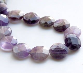 Banded Amethyst Faceted Round Coin Beads, Banded Amethyst Beads, 20mm Banded Amethyst Beads, Natural Banded Amethyst, 13 Inch Strad, GDS1401