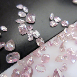 Set Of 25 Pieces 2mm To 4mm Natural Clear Pink Rose Cut Full Cut Diamond Loose, Natural Faceted Pink Diamond Cabochons, DDS632/2