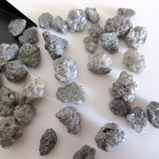 5 Pieces Huge 12mm To 18mm Natural Grey Raw Uncut Loose Diamond, Natural Sparkling Grey Rough Diamond Loose, DDS635/1