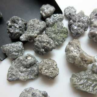 5 Pieces Huge 12mm To 18mm Natural Grey Raw Uncut Loose Diamond, Natural Sparkling Grey Rough Diamond Loose, DDS635/1
