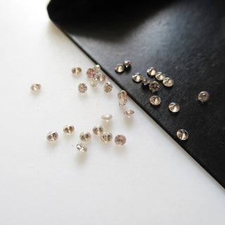 10 Pieces 1.7mm Natural Clear Champagne Brown Round Brilliant Cut Faceted Diamonds Loose For Ring DDS 596/1