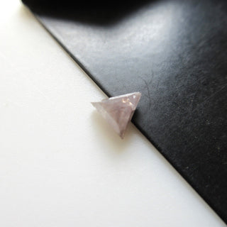 OOAK 0.70 Carat 5.9mm Natural Pink Trillion Shaped Rose Cut Diamond Loose Cabochon Faceted Triangle Diamond Rose Cut Cabochon DDS597/2