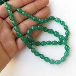 Green Jade Smooth Oval Beads, Green Jade Oval Beads, 9mm To 11mm Green Jade Oval Beads, 17 Inch Green Oval Bead Strand, GDS1410