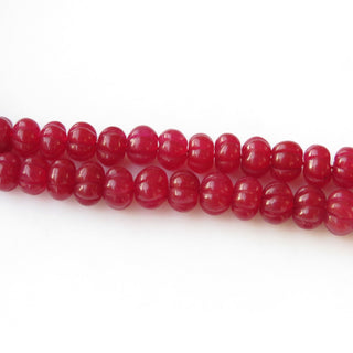 Pink Jade Carved Melon Beads, Pink Jade Melon Beads, 10mm To 13mm Pink Jade Melon Beads, 16 Inch Pink Melon Bead Strand, GDS1413