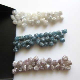 10 Pieces 4mm Heated Black Natural Rough Round Diamond Loose, Easy To Set Loose Black Raw diamond For Ring Earrings DDS602/4