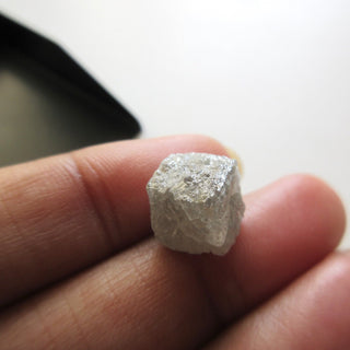 Huge 9.4mm 8.83CTW Rare Unique Natural Grey Diamond Cube, Natural Loose Rough Raw Uncut Diamond Box Cube, DDS602/10