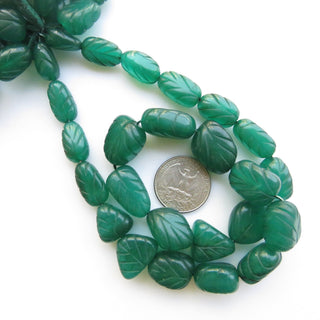 Green Jade Carved Tumble Beads, Green Jade Tumbles, 15mm To 22mm Green Jade Hand Carved Beads, 17 Inch Bead Strand, GDS1416