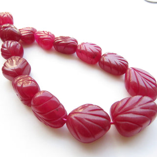 Pink Jade Carved Tumble Beads, Pink Jade Tumbles, 15mm To 21mm Pink Jade Hand Carved Beads, 17 Inch Bead Strand, GDS1417