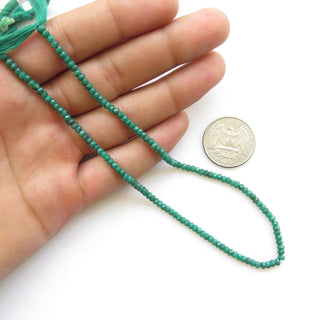 3mm Natural Green Corundum Emerald Round Beads , Faceted Emerald Green Corundum Faceted Beads, 12 Inch Strand, GDS1434