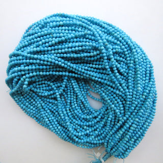 2.5mm Blue Howlite Turquoise Round Faceted Beads, Faceted Howlite Round Beads, Howlite Rondelles, 15 Inch Strand, GDS1437