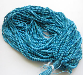 2.5mm Blue Howlite Turquoise Round Faceted Beads, Faceted Howlite Round Beads, Howlite Rondelles, 15 Inch Strand, GDS1437