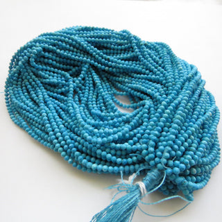 2.5mm Blue Howlite Turquoise Round Faceted Beads, Faceted Howlite Round Beads, Howlite Rondelles, 15 Inch Strand, GDS1437