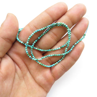2.5mm Natural Green Turquoise Faceted Round Beads, Faceted Blue Turquoise Beads, 15 Inch Strand, Sold As 1 Strand/10 Strand, GDS1441
