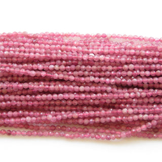 2mm Natural Pink Tourmaline Faceted Round Beads, Tourmaline Rondelle Beads, 15 Inch Strand, Sold As 1 Strand/5 Strand/25 Strand, GDS1451