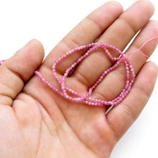 2mm Natural Pink Tourmaline Faceted Round Beads, Tourmaline Rondelle Beads, 15 Inch Strand, Sold As 1 Strand/5 Strand/25 Strand, GDS1451