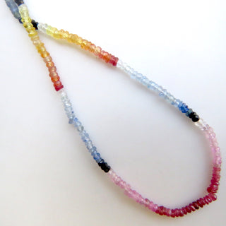 Natural 2.5mm Yellow Pink Blue Multi Sapphire Faceted Rondelle Beads, Multi Sapphire Beads, 16 Inch Strand, GDS1461