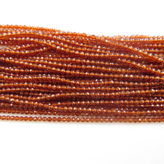 3mm Natural Hessonite Garnet Faceted Round Rondelles Beads, Excellent Uniform Cut, Hessonite Garnet Round Beads, 12 Inch Strand, GDS1464