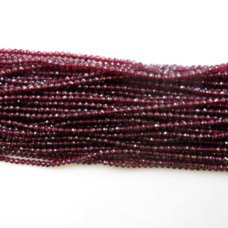 3mm Natural Garnet Faceted Round Rondelles Beads, Excellent Uniform Cut, Garnet Round Beads, 12 Inch Strand, GDS1466