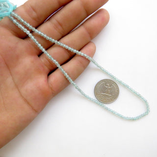 10 Strands Wholesale 3mm Natural Aqua Blue Chalcedony Faceted Round Rondelles Beads, Aqua Chalcedony Round Beads, 12 Inch Strand, GDS1471