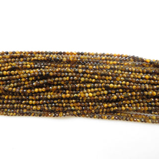 3mm Natural Tigers Eye Faceted Round Rondelles Beads, Gold Tiger Eye Faceted Round Beads, 12 Inch Strand, GDS1474