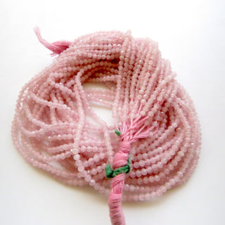 3mm Natural Rose Quartz Faceted Round Rondelles Beads, Pink Rose Quartz Faceted Round Beads, 12 Inch Strand, GDS1476