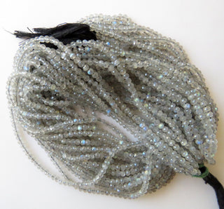 3mm Natural Labradorite Faceted Rondelles Beads, Labradorite Beads, 12 Inch Strand, Sold As 1 Strand/10 Strands, GDS1496