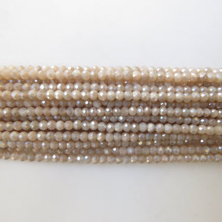 10 Strands 3mm Natural Coated Peach Moonstone Faceted Round Rondelles Beads, 3mm Faceted Moonstone Round Beads, 12 Inch Strand, GDS1499